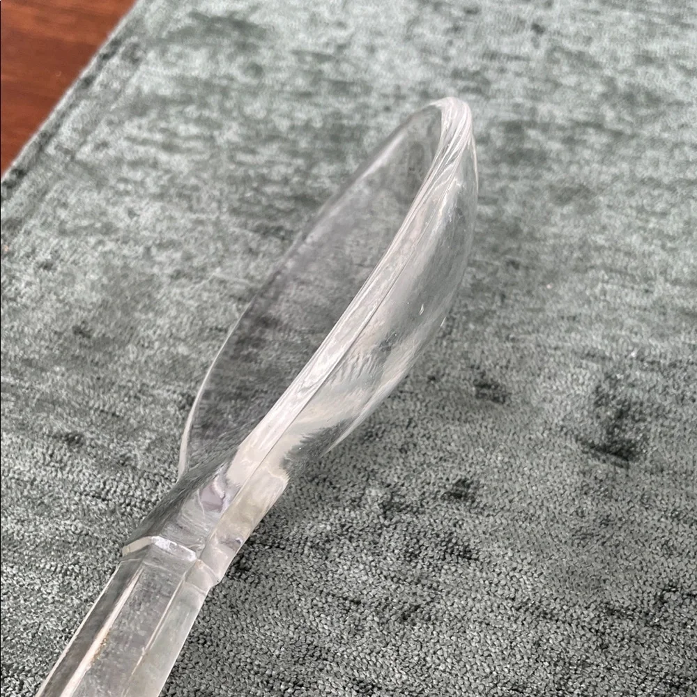 Vintage Art Deco glass Serving Spoon and Fork Set - Home Dining